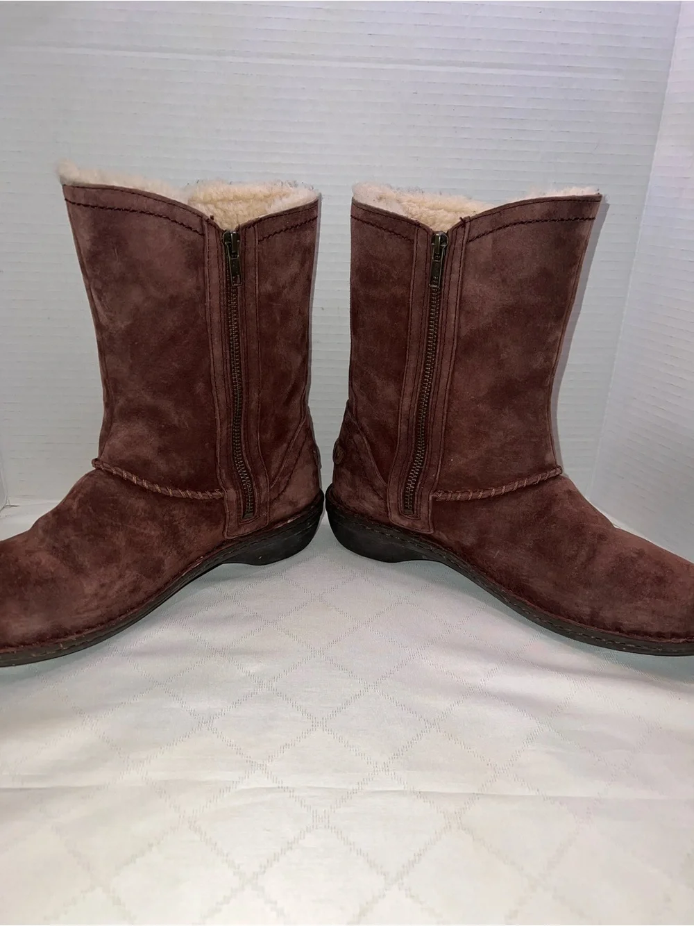 🔥🔥🔥 UGG Boots Womens Kimbra Brown Suede Sheepskin Mid Calf 1004742 Size 10